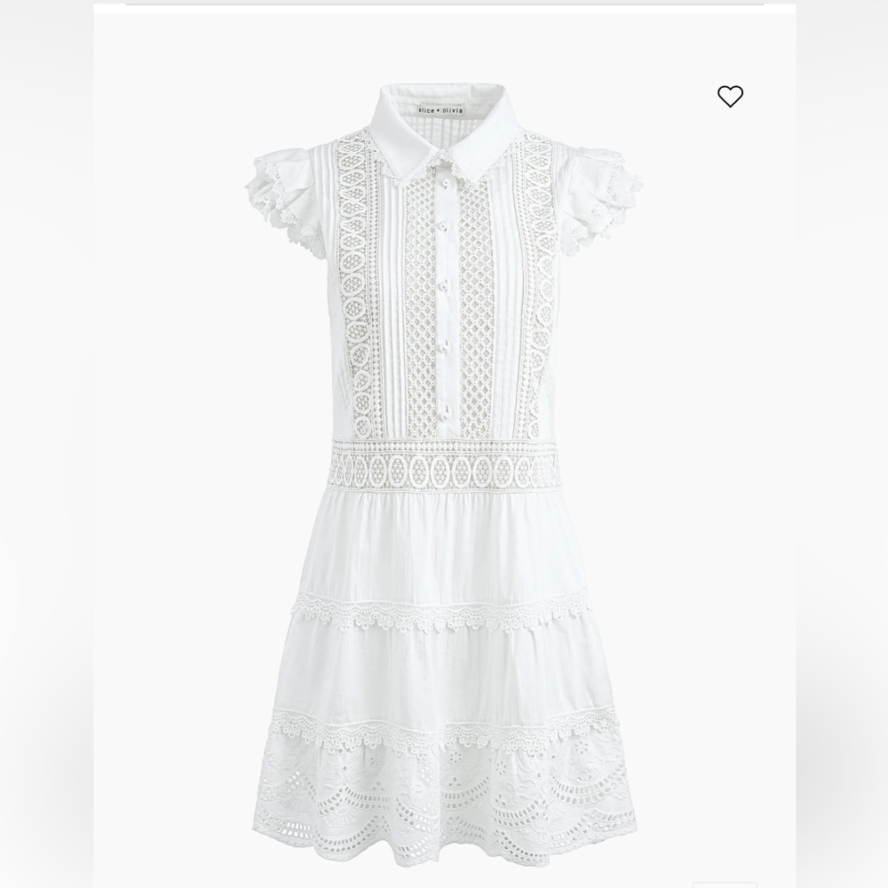 Alice + Olivia White Lace Mini Dress